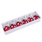 SET OF 6 Glass Christmas Ornaments Small Glass Bauble Ornaments, Red Polka Dot